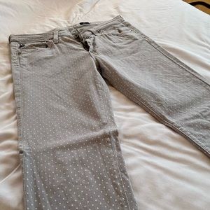 ag denim • size 27/4 • grey w/ white polka dots